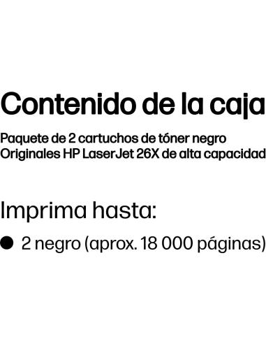 HP 26X CF226XD Tóner Negro
