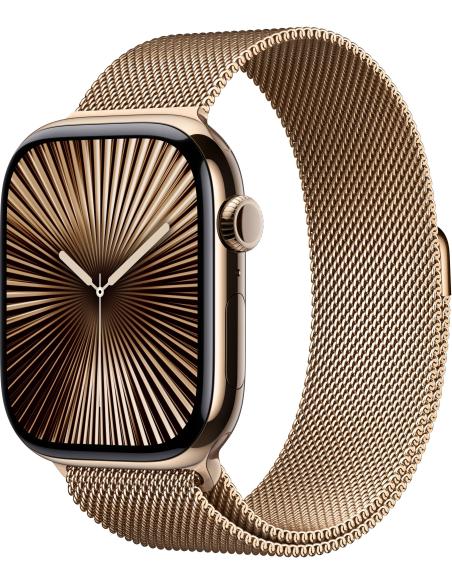 Apple Watch Series 10 GPS + Cellular 46mm Caja Titanio Oro con Correa Milanese Loop Oro M/L