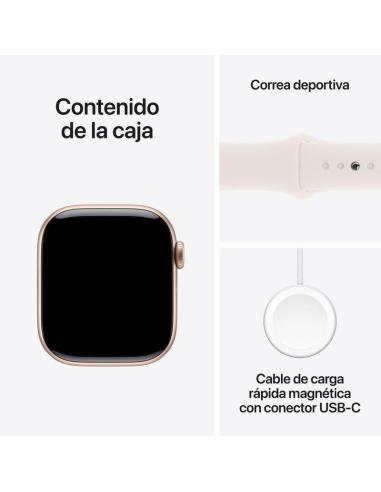 Apple Watch Series 10 GPS + Cellular 42mm Caja Aluminio Oro Rosa con Correa Deportiva Rosa Rubor M/L