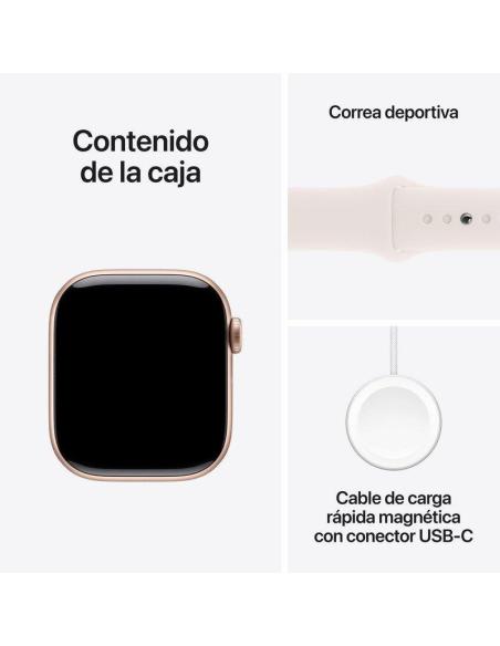 Apple Watch Series 10 GPS + Cellular 42mm Caja Aluminio Oro Rosa con Correa Deportiva Rosa Rubor M/L