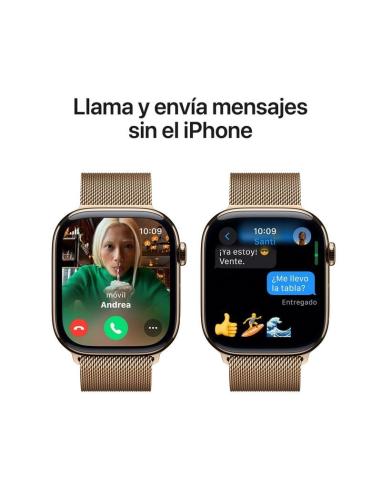 Apple Watch Series 10 GPS + Cellular 46mm Caja Titanio Oro con Correa Milanese Loop Oro M/L