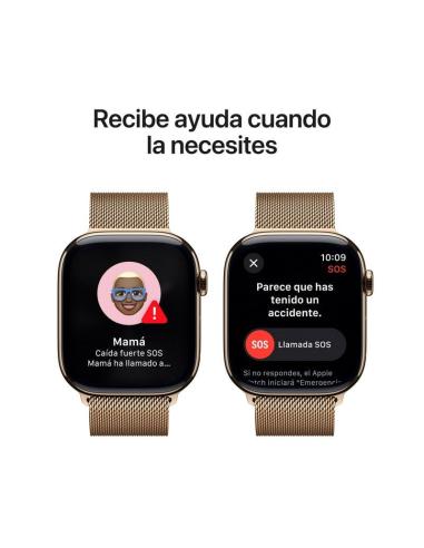 Apple Watch Series 10 GPS + Cellular 46mm Caja Titanio Oro con Correa Milanese Loop Oro M/L