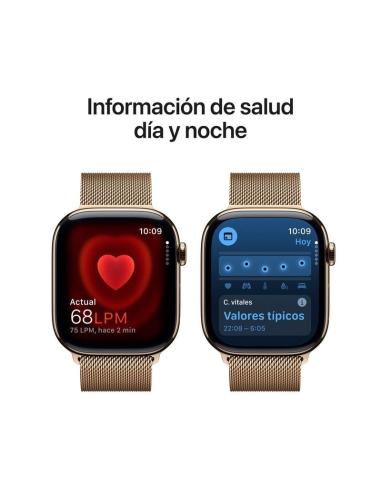 Apple Watch Series 10 GPS + Cellular 46mm Caja Titanio Oro con Correa Milanese Loop Oro M/L