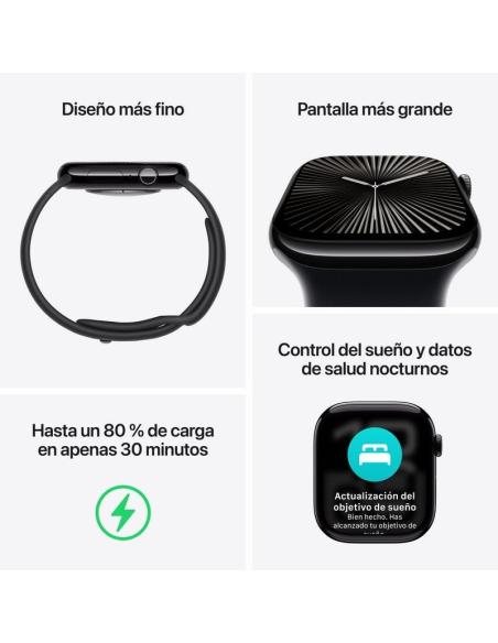 Apple Watch Series 10 GPS 42mm Caja Aluminio Negro Azabache con Correa Loop Deportiva Tinta