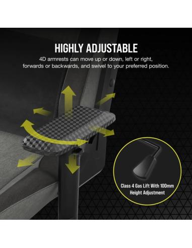 Corsair T3 Rush Silla Gaming Gris y Carbón