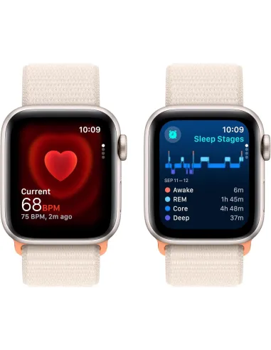 Apple Watch SE 2022 2ª Generación 40mm Aluminio Starlight con Correa Textil Beige