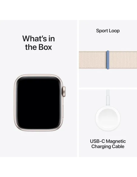 Apple Watch SE 2022 2ª Generación 40mm Aluminio Starlight con Correa Textil Beige
