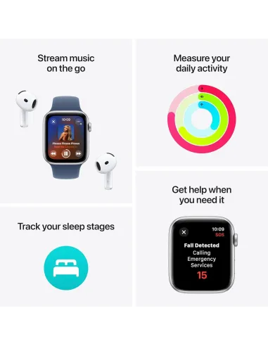 Apple Watch SE GPS 2ª Generación 40mm Aluminio Starlight con Correa Sport Azul
