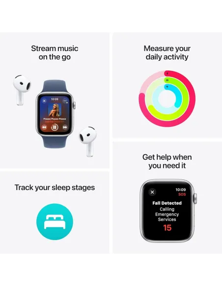 Apple Watch SE GPS 2ª Generación 40mm Aluminio Starlight con Correa Sport Azul