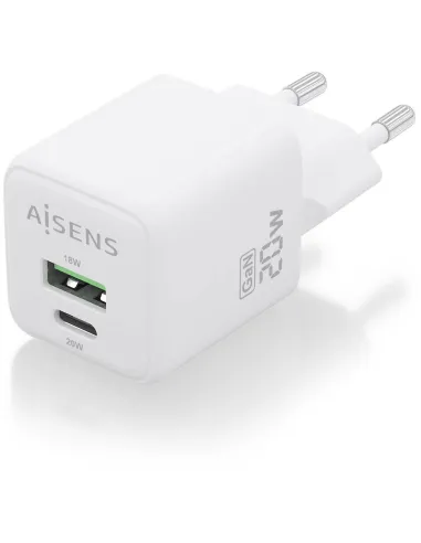 Aisens ASCH-20W2P010-W Cargador USB-A/USB-C 20W Blanco