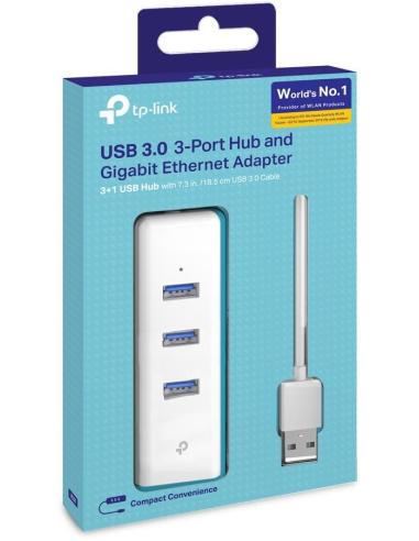 TP-Link UE330 Adaptador USB-A a RJ-45/USB-A Ethernet Gigabit Blanco