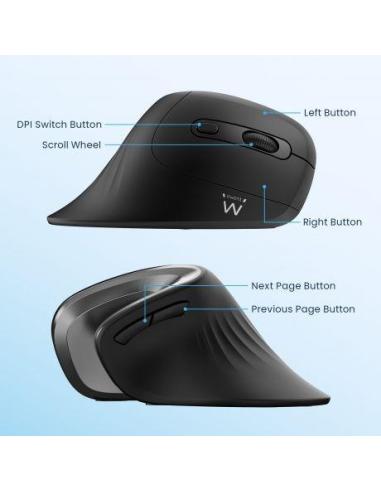 Ewent EW3154 Ratón Inalámbrico Ergonómico 3200 DPI