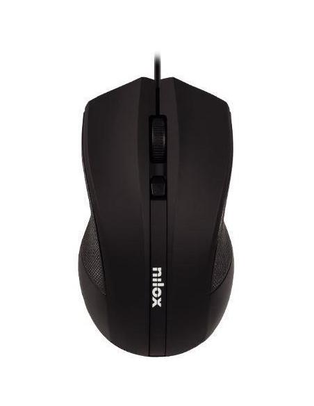 Nilox MOUSB1002 Ratón Óptico Ambidiestro 1600DPI Negro