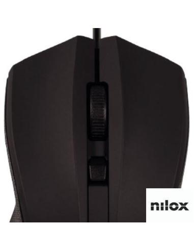 Nilox MOUSB1002 Ratón Óptico Ambidiestro 1600DPI Negro