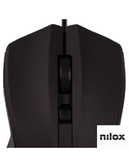 Nilox MOUSB1002 Ratón Óptico Ambidiestro 1600DPI Negro