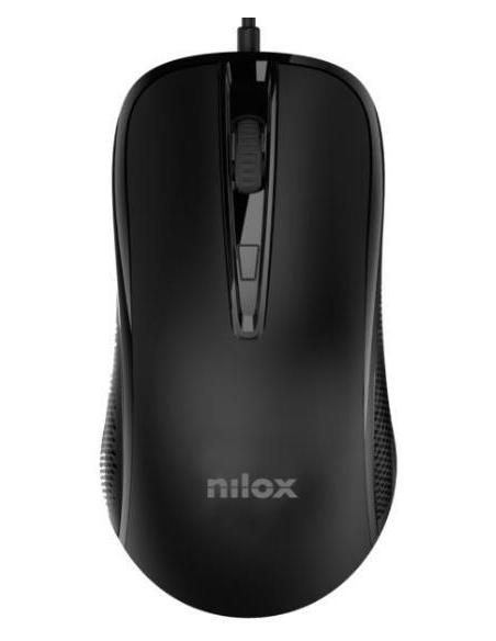 Nilox MOUSB1014 Ratón con Cable USB 2400DPI Negro