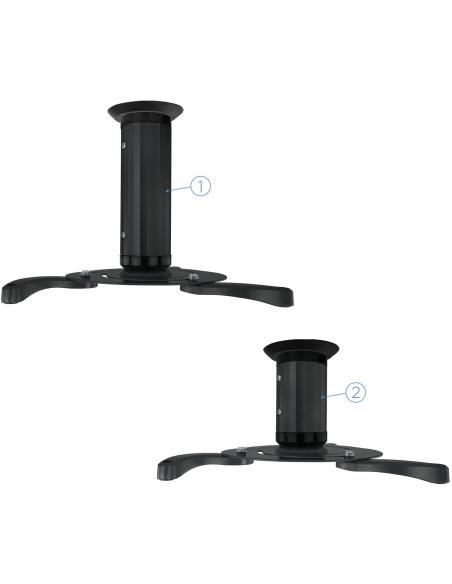 TooQ PJ1010TN-B Soporte de Techo para Proyectores Inclinable y Giratorio 360º Máx. 10Kg Negro