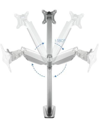 TooQ DB3032TNR-S Soporte Monitor Giratorio e Inclinable para Pantallas 13"-32" Máx. 9Kg Gris