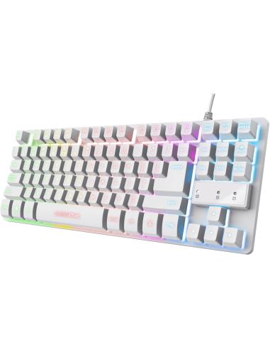 Trust GXT 833W Thado TKL Teclado USB Gaming con Iluminación LED Blanco