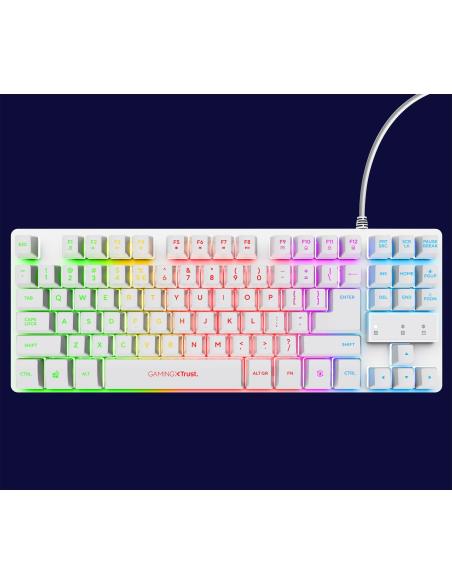 Trust GXT 833W Thado TKL Teclado USB Gaming con Iluminación LED Blanco