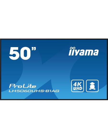 iiyama ProLite LH5060UHS-B1AG 50" Pantalla Interactiva IPS 4K Ultra HD Negro