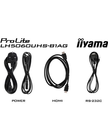 iiyama ProLite LH5060UHS-B1AG 50" Pantalla Interactiva IPS 4K Ultra HD Negro