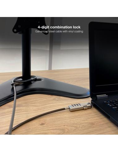 TooQ TQCLKC0035-G Cable de Seguridad con Llave para Portátiles 1.5m Gris