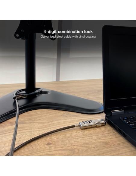 TooQ TQCLKC0035-G Cable de Seguridad con Llave para Portátiles 1.5m Gris