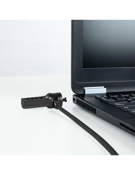 TooQ TQCLKC0015-G Cable de Seguridad con Combinación para Portátiles 1.5m Negro