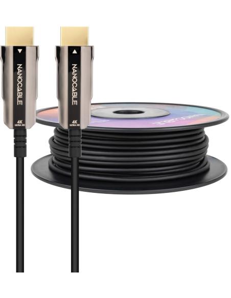 Nanocable 10.15.2060 Cable HDMI V2.0 AOC 4K 60Hz Macho/Macho 60m Negro