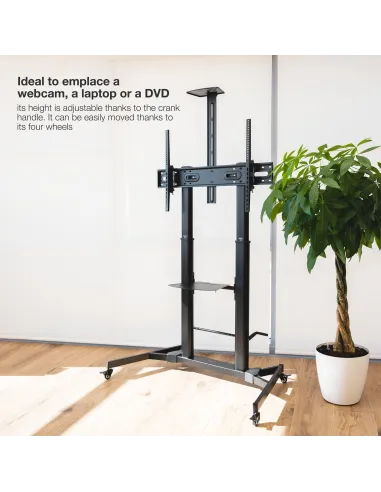 TooQ FS20400M-B Soporte de Suelo con Ruedas para Pantallas de 60"-100" Máx. 100Kg Negro