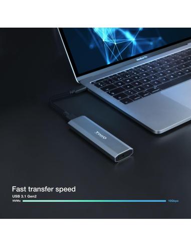 TooQ TQE-2223G Caja Externa M.2 PCIe USB-C 3.1 Gris