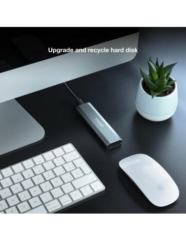 TooQ TQE-2223G Caja Externa M.2 PCIe USB-C 3.1 Gris