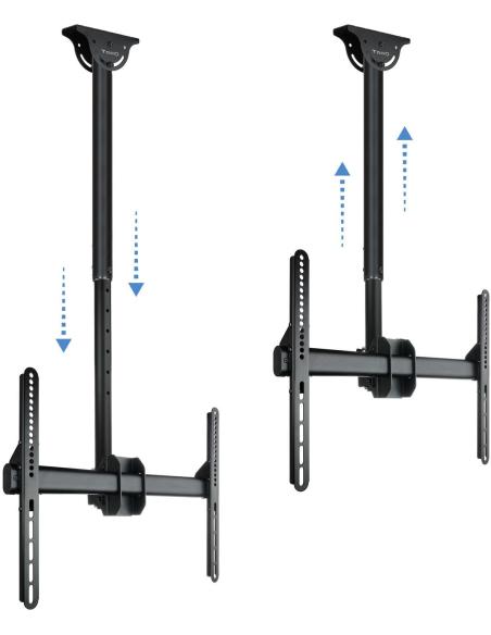 TooQ LPCE1170TSLI-B Soporte de Techo Giratorio para Monitor/TV 37"-70" Máx. 50Kg Negro