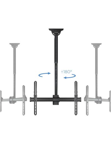 TooQ LPCE1170TSLI-B Soporte de Techo Giratorio para Monitor/TV 37"-70" Máx. 50Kg Negro
