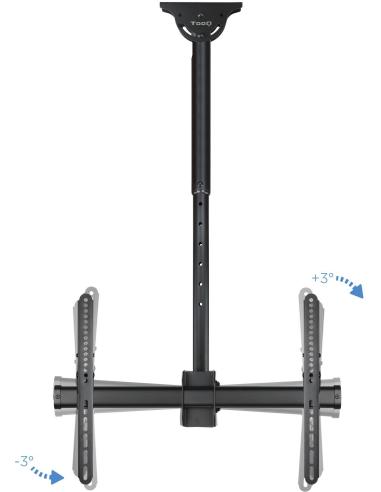 TooQ LPCE1170TSLI-B Soporte de Techo Giratorio para Monitor/TV 37"-70" Máx. 50Kg Negro