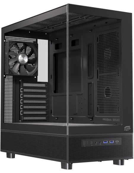 Einarex Prisma S500 Core Black Midi Tower Cristal Templado USB 3.0 Negro