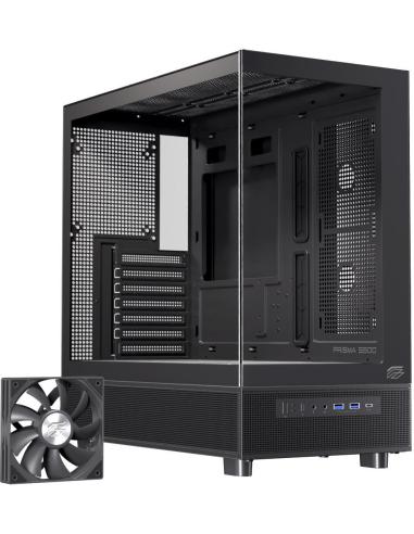 Einarex Prisma S500 Core Black Midi Tower Cristal Templado USB 3.0 Negro