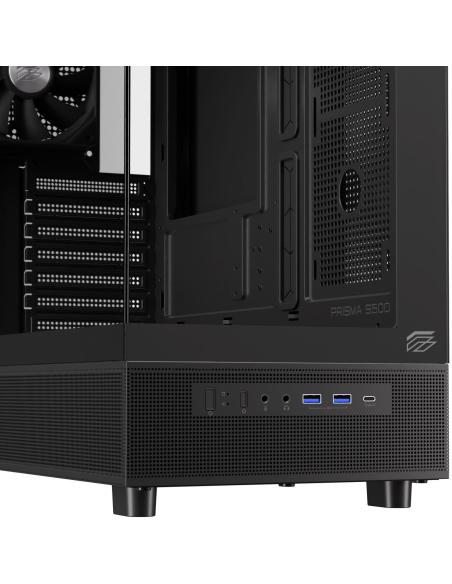 Einarex Prisma S500 Core Black Midi Tower Cristal Templado USB 3.0 Negro