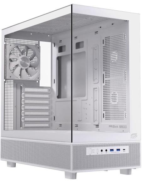 Einarex Prisma S500 Core White Midi Tower Cristal Templado USB 3.0 Blanco