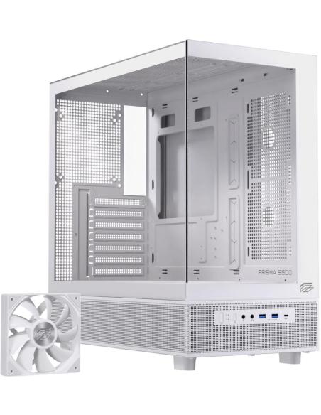 Einarex Prisma S500 Core White Midi Tower Cristal Templado USB 3.0 Blanco