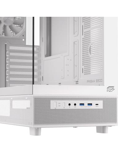 Einarex Prisma S500 Core White Midi Tower Cristal Templado USB 3.0 Blanco