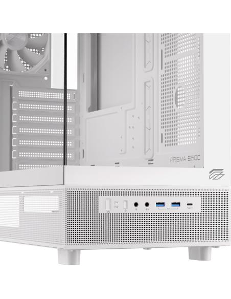 Einarex Prisma S500 Core White Midi Tower Cristal Templado USB 3.0 Blanco