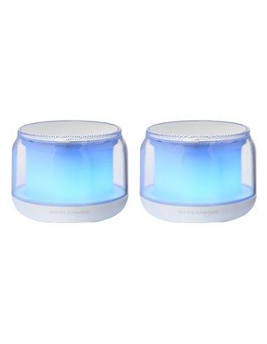 Mars Gaming MS-Aura Altavoces Bluetooth 5.3 Chipset DSP 15W Iluminación RGB Clearview 360º Blanco