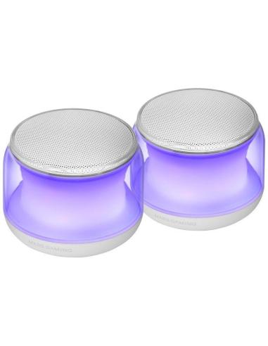 Mars Gaming MS-Aura Altavoces Bluetooth 5.3 Chipset DSP 15W Iluminación RGB Clearview 360º Blanco
