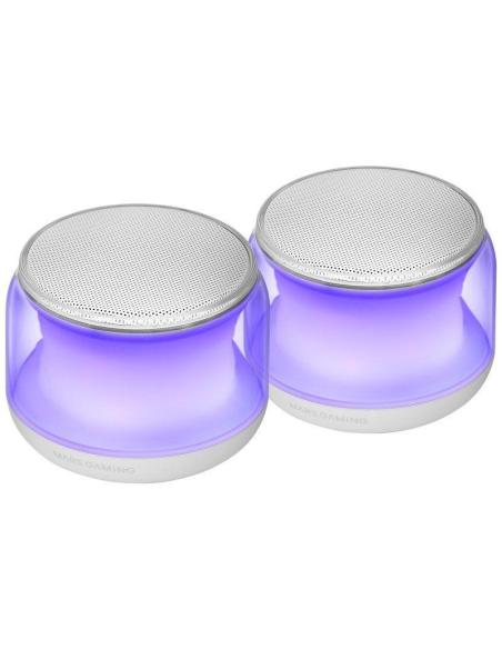 Mars Gaming MS-Aura Altavoces Bluetooth 5.3 Chipset DSP 15W Iluminación RGB Clearview 360º Blanco