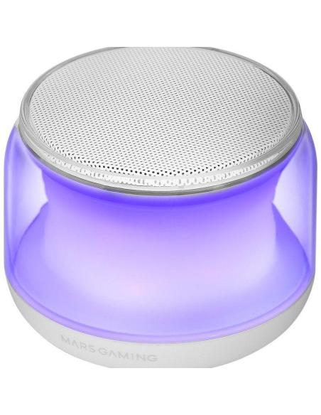 Mars Gaming MS-Aura Altavoces Bluetooth 5.3 Chipset DSP 15W Iluminación RGB Clearview 360º Blanco
