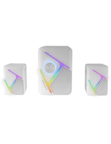 Mars Gaming MS-H21 Altavoces Gaming RGB 2.1 y Subwoofer 35W Blanco