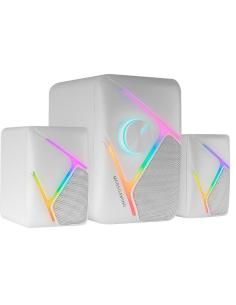 Mars Gaming MS-H21 Altavoces Gaming RGB 2.1 y Subwoofer 35W Blanco-MAUA210181