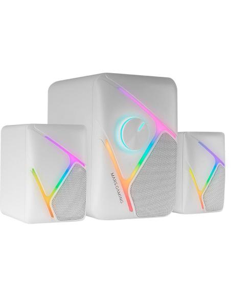 Mars Gaming MS-H21 Altavoces Gaming RGB 2.1 y Subwoofer 35W Blanco